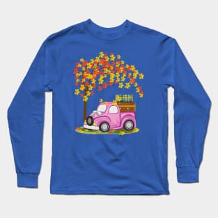 Vintage Car And Autumn Tree Art Long Sleeve T-Shirt